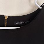 Mango  Pinstriped jersey mini dress gold zipper size small Photo 3