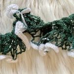 Vintage Y2K Crochet Green White Scarf Photo 20