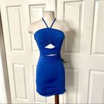 SheIn  blue ruched cutout halter dress Photo 11