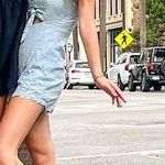 Eyelet Lace Romper Blue Size XS Photo 2