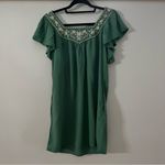 Max Studio Green Vice Embroidered Mini Dress Size Small Photo 4