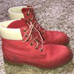 Timberland  PREMIUM 6-INCH WATERPROOF BOOTS red/white genuine leather size 8M​​ Photo 4