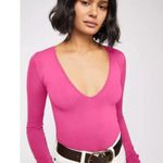 Free People NWOT  Seamless Solid Deep V Long Sleeve Top SZ-M/L Photo 1