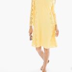 Chico's Yellow Lace Embroidered Long Sleeve Dress Photo 1