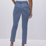 Good American Good Straight Jeans SIZE 25 Medium Wash High Rise Ankle $165 NEW Photo 2