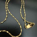 Vintage 24KGL Gold Layered Twisted Chain Rhinestone Cross Pendant Necklace 4g. Photo 2