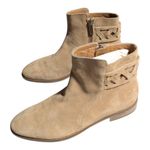 Aquatalia Raleigh Beige Water Resistant Suede Almond Toe Woven Ankle Boots Sz 10 Photo 5