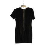 Topshop  Black Sequin Short Sleeve Mini Dress Size 6 EUC Back Zip Photo 2