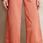 Anthropologie Hei Hei Stretch Cotton Wide Leg Crop Chino Pants Size 26 Photo 0