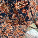 Xhilaration Xhileration Floral Maxi Boho Dress - Navy & Orange Floral. Tassel Ties & Slits Photo 4