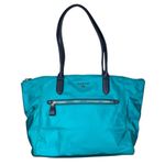 Michael Kors Kelsey Tote Turquoise Blue Nylon Travel Large Shoulder Bag Purse Photo 0