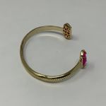 Kendra Scott Elton Open Cuff 14k Yellow Gold Plated Hot Pink Pinch Bracelet Photo 2