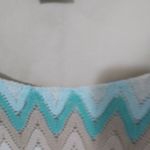 J.B. Collectibles 22W Y2K Flame Stitch Turquoise Creme Top Plus Green Photo 2