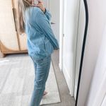 VINTAGE TEDDI Denim Full Zip Floral Embroidered Jean Jacket Blue Size L Photo 2