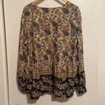 Lascana Floral Peasant Tie Front Blouse Tan Size 12 Photo 4