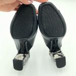 Calvin Klein Black and White Snake Print Mule Open Toe Heels Size 10 Photo 10