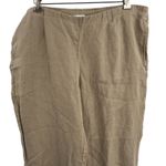 J Jill Tan Linen Slim Crop‎ Pure Jill Pant Size Small Photo 1