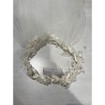 Vintage‎ Bridal Veil with Floral Headpiece Wedding Veil Flower Crown White Photo 2