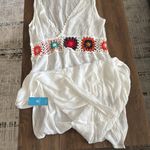 Cupshe White Sleeveless Cover Up with Colorful Floral Embroidery Size L Photo 3