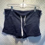 J.Crew  Cotton Shorts Navy Blue Drawstring Back Pocket Photo 0