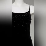 90s Vintage Maurices Sz 9/10 Womens Long Black Velvet Rhinestone Maxi Dress Prom Photo 1