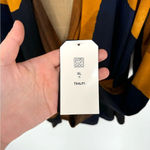 NWT Clara Sunwoo Long Sleeve Crossover Faux Wrap Top Tan Watercolor Gold XL (16) Photo 9