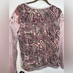 Buckle Gimmicks Collection Mauve Mesh Paisley CrissCross Long Sleeve Size Large Photo 1