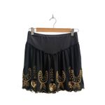 Free People Vintage Black Gold Bead Sequence Chiffon Overlay Mini Skirt Small Photo 4