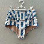 Kortni Jeane  blue pineapple high waisted peplum style swim bottoms medium Photo 1