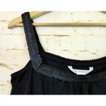 Diane Von Furstenberg  Women Black Silk Blend Sequin Trim Tank Top Sz L Gothic Photo 3