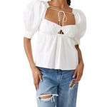 For Love & Lemons NWT Sierra Puff Sleeve in White Size XS Photo 2