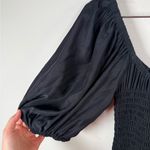 La Ligne Black Smocked Puff Sleeve Midi Dress Size XS Photo 5