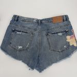 ZARA  Trafaluc Cut Off Denim Shorts High‎ Waist Women's Blue Distressed Size 6 Photo 3