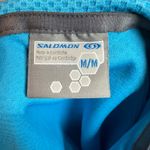 Salomon  Asymmetrical Zip Motomesh Pullover Blue Size Medium Photo 4