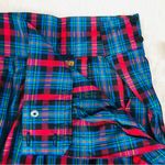 VINTAGE 90s Blue Red Plaid Midi Skirt Deadstock Holiday Christmas Size 8 New Photo 10