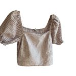 Madewell purple gingham puffed sleeve top. XXS Photo 1