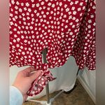 Primark  red Floral blouse with front tie‎ size 4 Photo 2