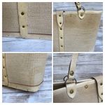 VTG Enid Collins of Texas Purse Fiesta del Sol Canvas Wood Jewels Sun Celestial Tan Photo 13