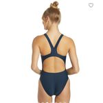 One Piece Sporti Piped Splice Wide Strap  Swimsuit Photo 3