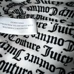 Juicy Couture Script Print Crossbody Bag w Bow and Wallet Set Black White EUC Photo 7