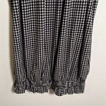 Adrianna Papell  Sleeveless Mock Neck Blouse Smock Ivory Black Gingham Photo 3