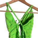 BECCA by Rebecca virtue Becca Coast Plunge Neck Lime Green Ribbed One Piece Swimsuit Size Small Photo 6