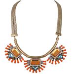 NWT Bansri Orange and Gold Necklace with Statement Design Photo 1
