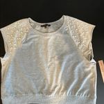 Almost Famous pearl faux beads top in a size large NWT pearl beads on sleeves Photo 5
