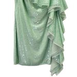 Mac Duggal  Sage Sequin One Shoulder Ruffle Mini Dress Size 6 Party Cocktail Photo 10