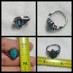 Antique silver Turquoise Ring size Photo 2