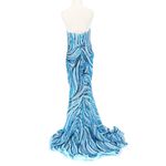 Portia and Scarlett Sequin Embellished Blue Mermaid Gown Dress Gown Size 8 Photo 7