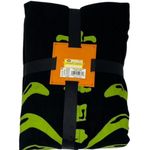 NWT ~ 1 Piece Black Glow In The Dark Hoodie Halloween Jumpsuit Pajamas ~ LARGE Photo 1