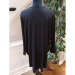 Womens Shirt Dress Size M Black Graphic Print Long Sleeve Loose Pockets Pullover Size M Photo 3