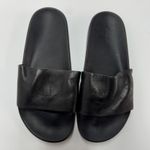 ALLSAINTS Sandals Womens EU 39 US 9 Karli Black Leather Perforated Logo Slides Photo 0